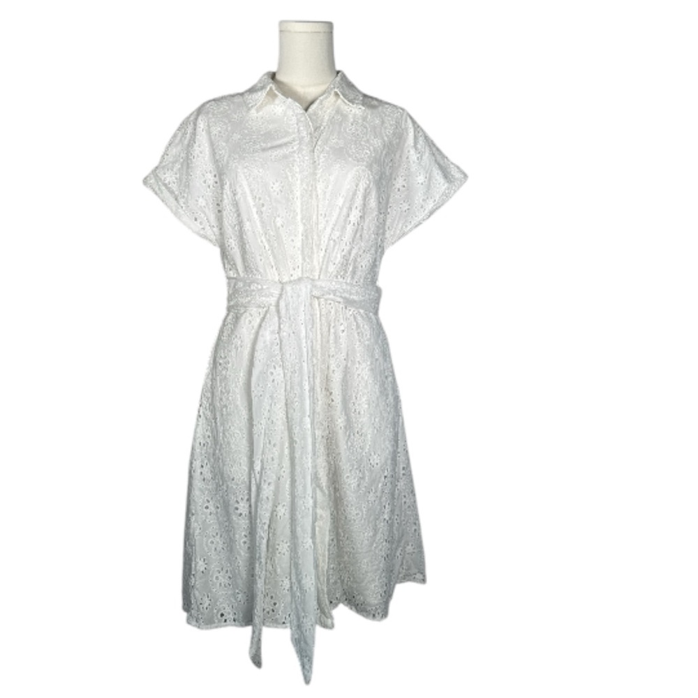 Tinsel White Eyelet Embroidered Dress